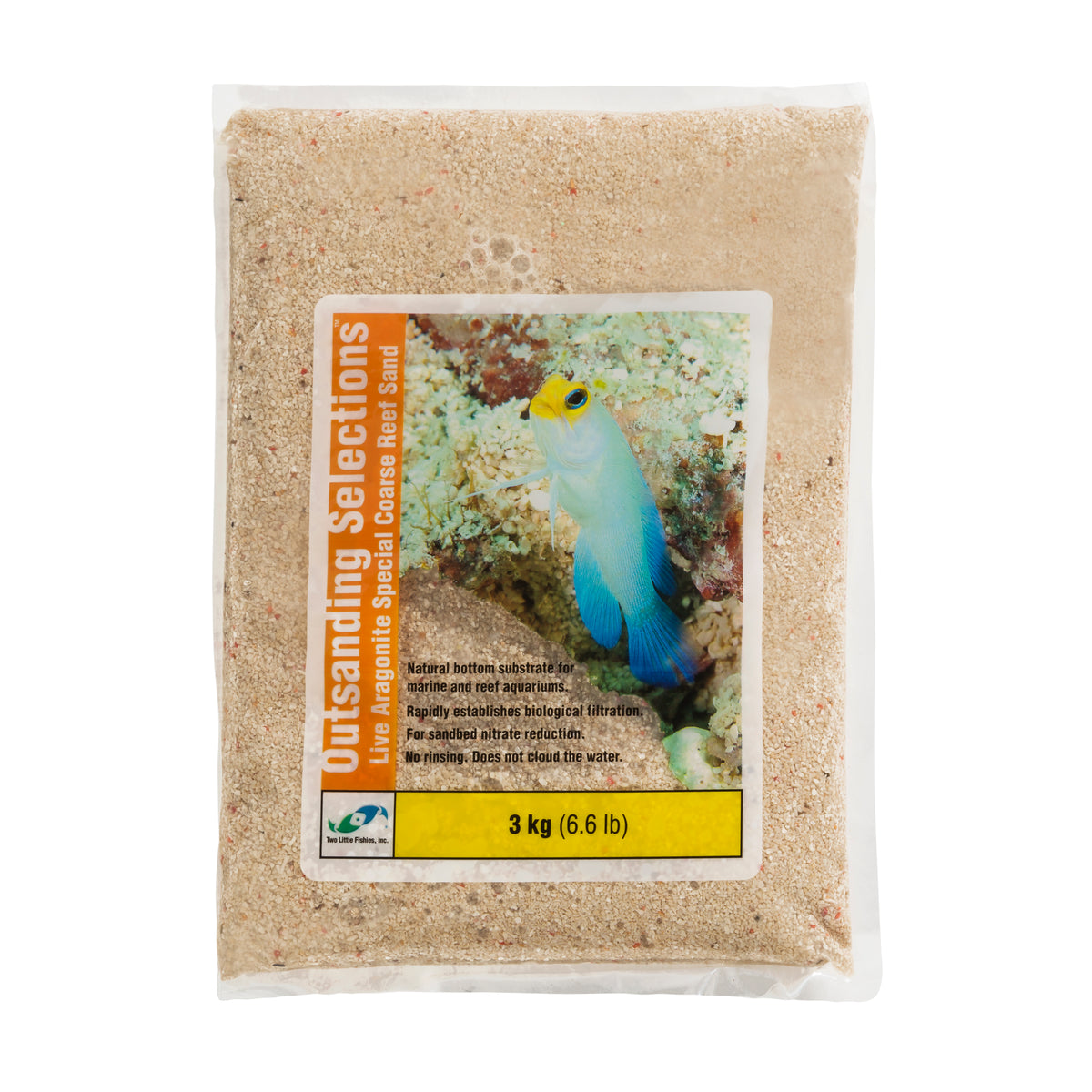 OutSanding Selections™ Live Aragonite Coarse Reef 3mm sand 6.6lbs