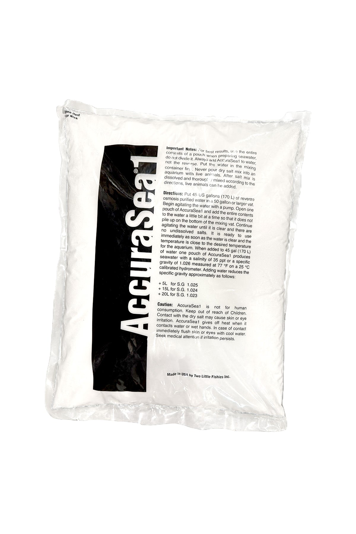 AccuraSea®1  Synthetic Seawater Mix 50 gallon Single Bag